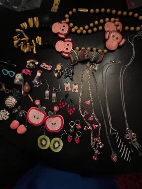 Modern Whimsical Jewelry Lot Fruit Necklace Bracelet Earrings